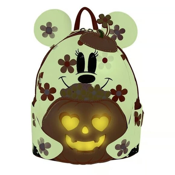 NWT LOUNGEFLY MINNIE MOUSE FLORAL GHOST GLOW IN THE DARK main image 4